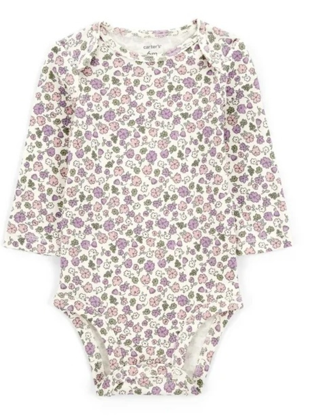 Carter's long sleeve Baby Onesie -3-6 months, Purple and pink Floral